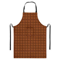Chocolate Bar Pattern Print Bib Apron With Pocket