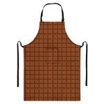 Chocolate Bar Pattern Print Bib Apron With Pocket