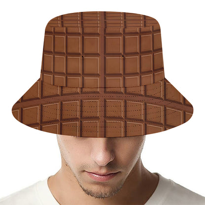 Chocolate Bar Pattern Print Bucket Hat
