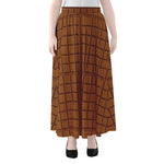 Chocolate Bar Pattern Print Chiffon Maxi Skirt