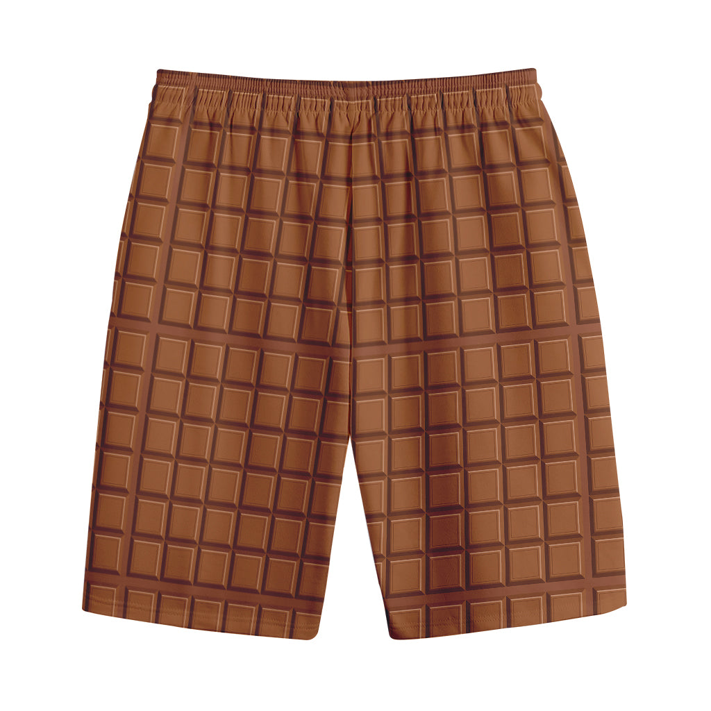Chocolate Bar Pattern Print Cotton Shorts