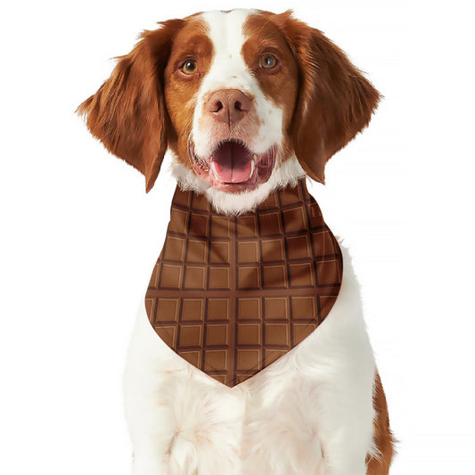 Chocolate Bar Pattern Print Dog Bandana
