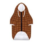 Chocolate Bar Pattern Print Dog Zip Up Hoodie