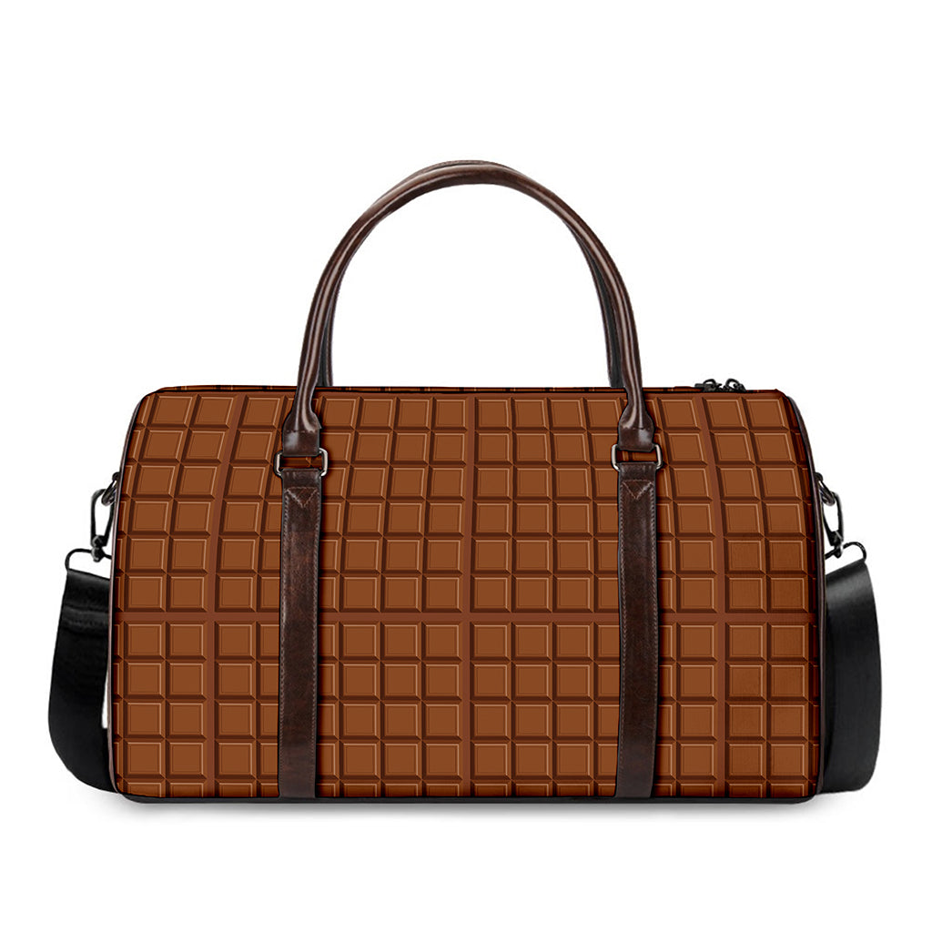 Chocolate Bar Pattern Print Duffle Bag