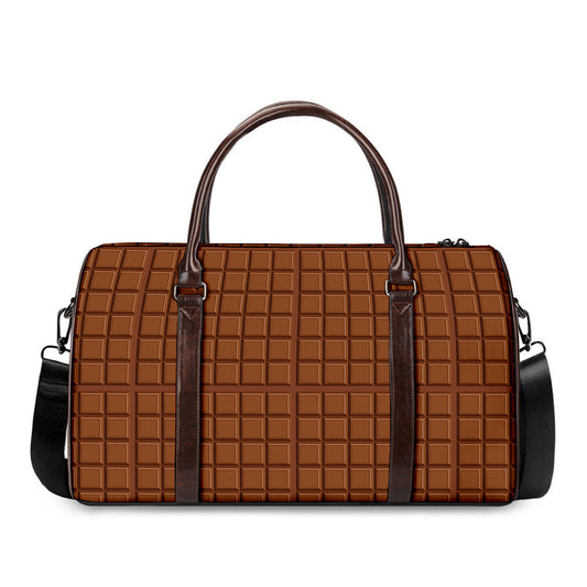 Chocolate Bar Pattern Print Duffle Bag