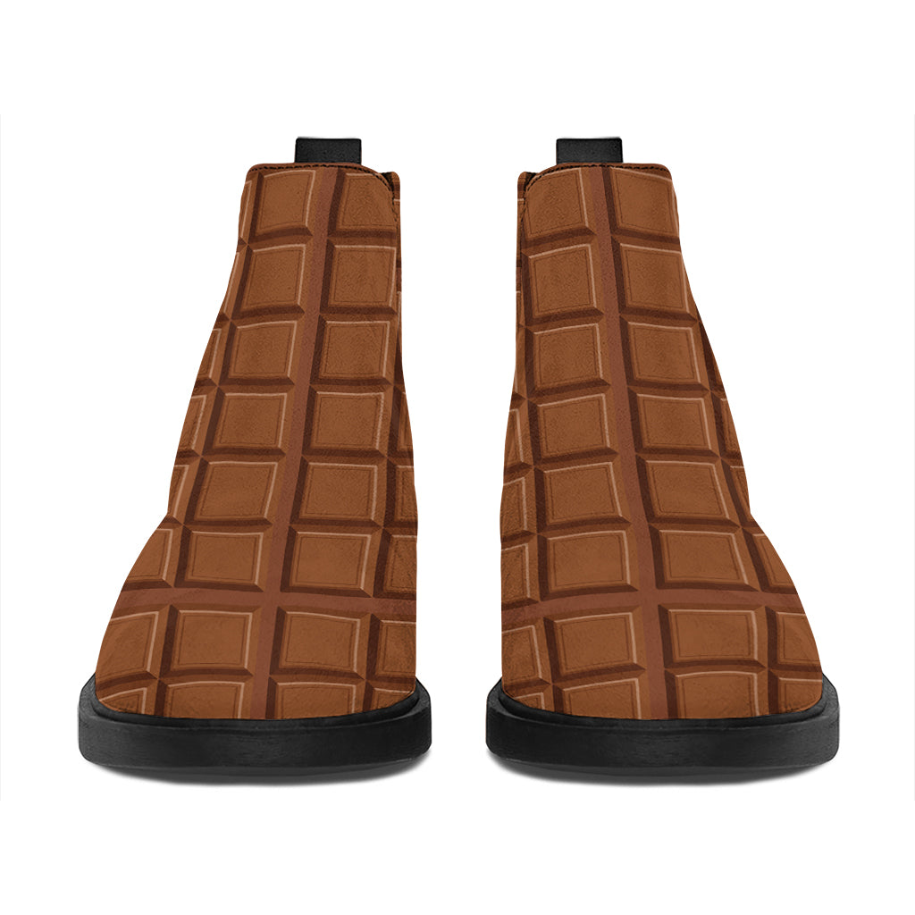 Chocolate Bar Pattern Print Flat Ankle Boots