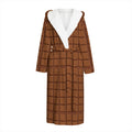 Chocolate Bar Pattern Print Hooded Bathrobe