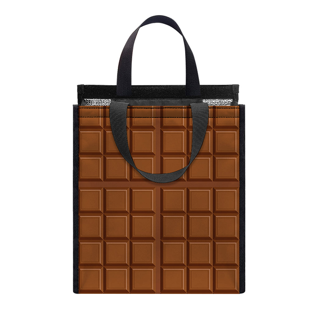 Chocolate Bar Pattern Print Insulated Lunch Tote