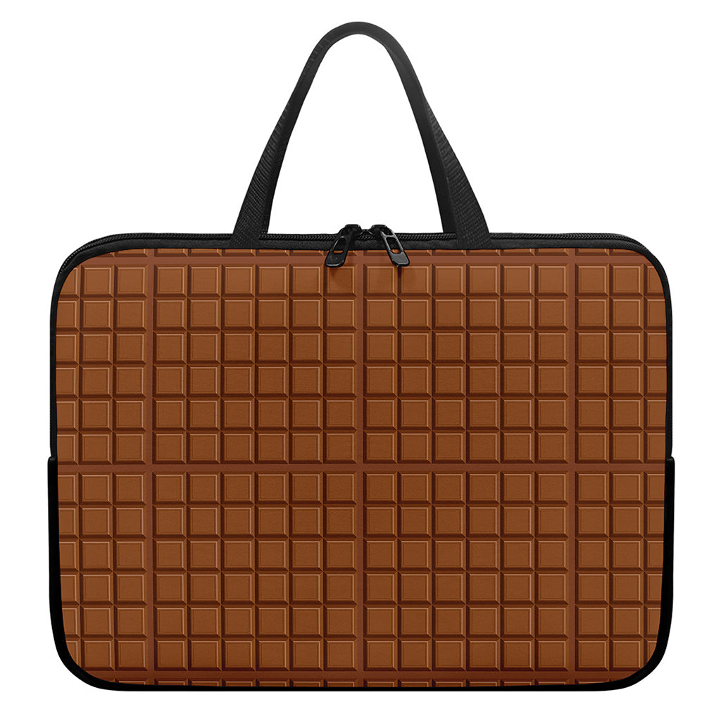 Chocolate Bar Pattern Print Laptop Sleeve With Handle