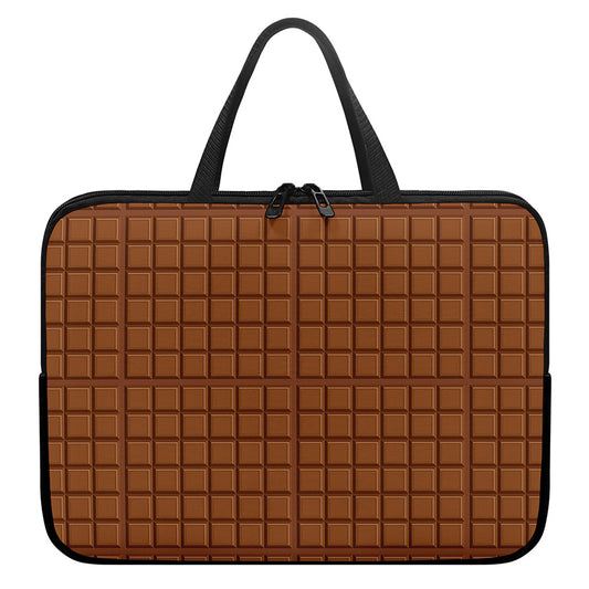 Chocolate Bar Pattern Print Laptop Sleeve With Handle