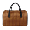 Chocolate Bar Pattern Print Leather Duffel Bag