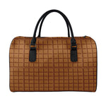 Chocolate Bar Pattern Print Leather Duffle Bag