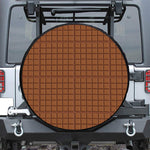 Chocolate Bar Pattern Print Leather Spare Tire Cover