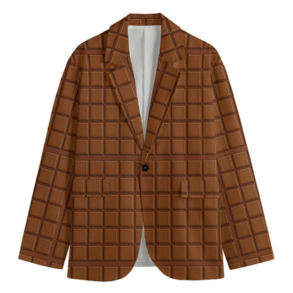 Chocolate Bar Pattern Print Men's Blazer