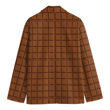 Chocolate Bar Pattern Print Men's Blazer
