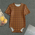 Chocolate Bar Pattern Print Men's Bodysuit