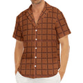 Chocolate Bar Pattern Print Men's Deep V-Neck Shirt