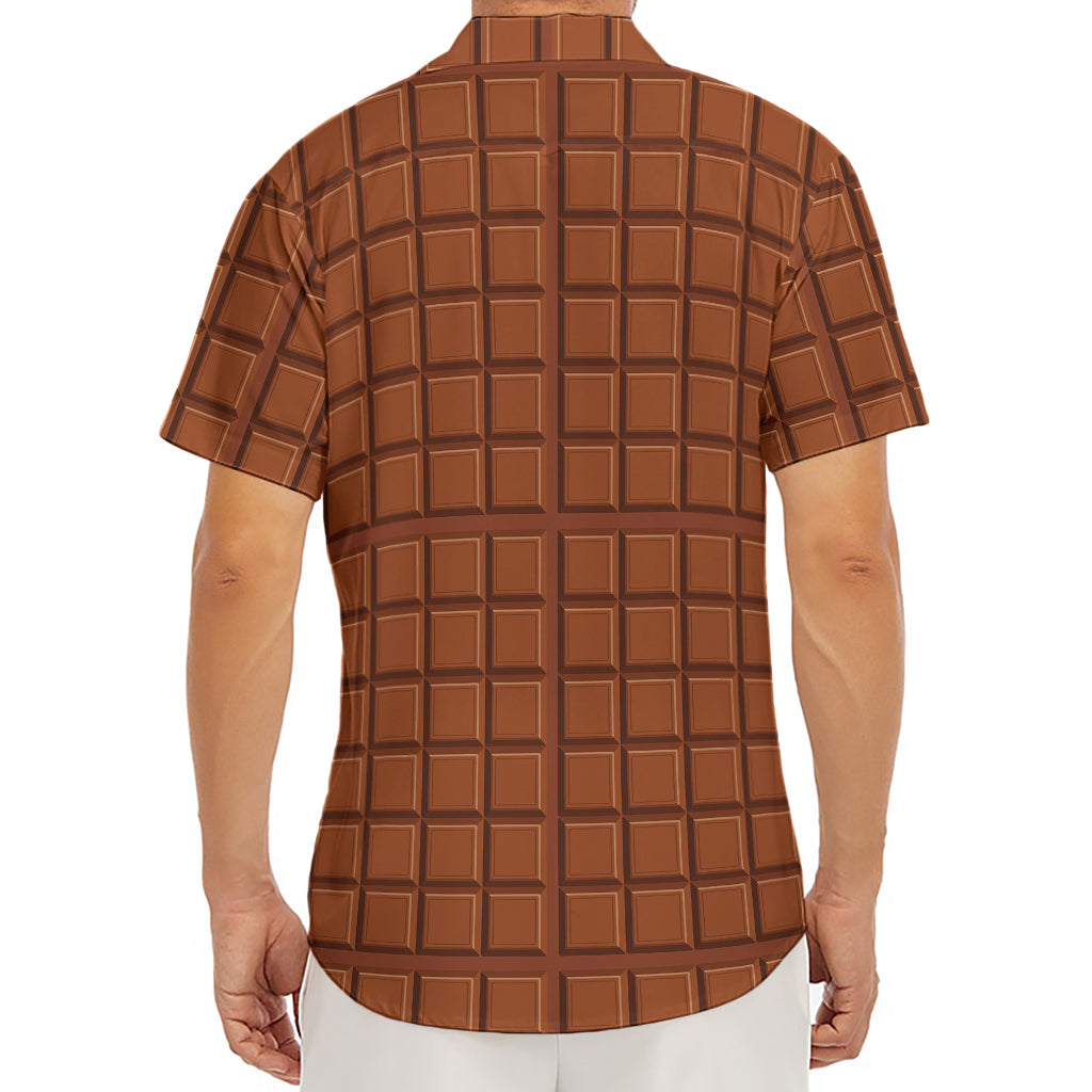Chocolate Bar Pattern Print Men's Deep V-Neck Shirt
