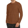 Chocolate Bar Pattern Print Men's Long Sleeve Rash Guard