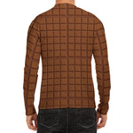 Chocolate Bar Pattern Print Men's Long Sleeve Rash Guard