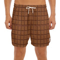 Chocolate Bar Pattern Print Men's Split Running Shorts