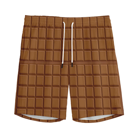 Chocolate Bar Pattern Print Men's Sports Shorts