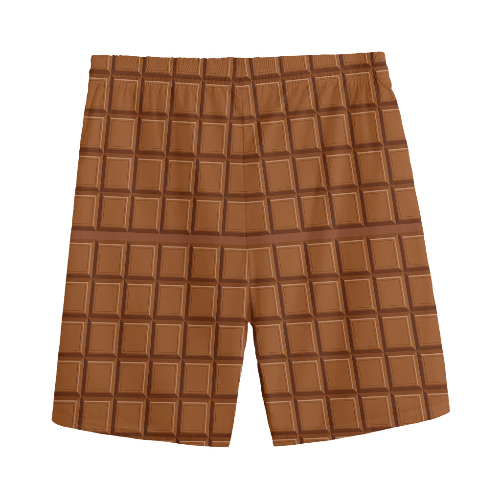 Chocolate Bar Pattern Print Men's Sports Shorts