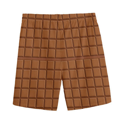 Chocolate Bar Pattern Print Men's Sports Shorts