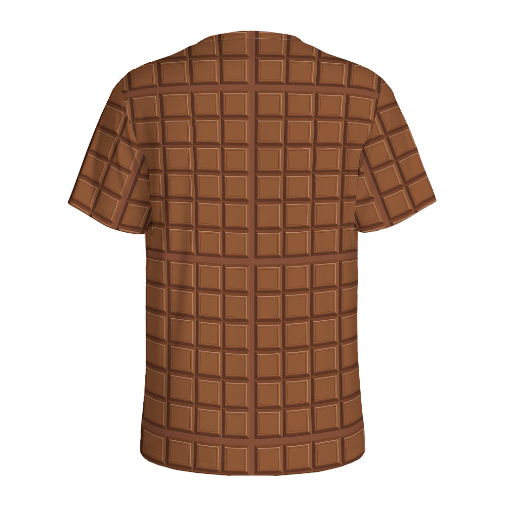 Chocolate Bar Pattern Print Men's Sports T-Shirt