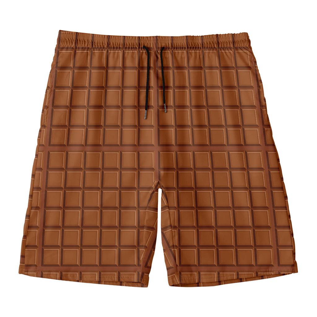 Chocolate Bar Pattern Print Men's Swim Trunks