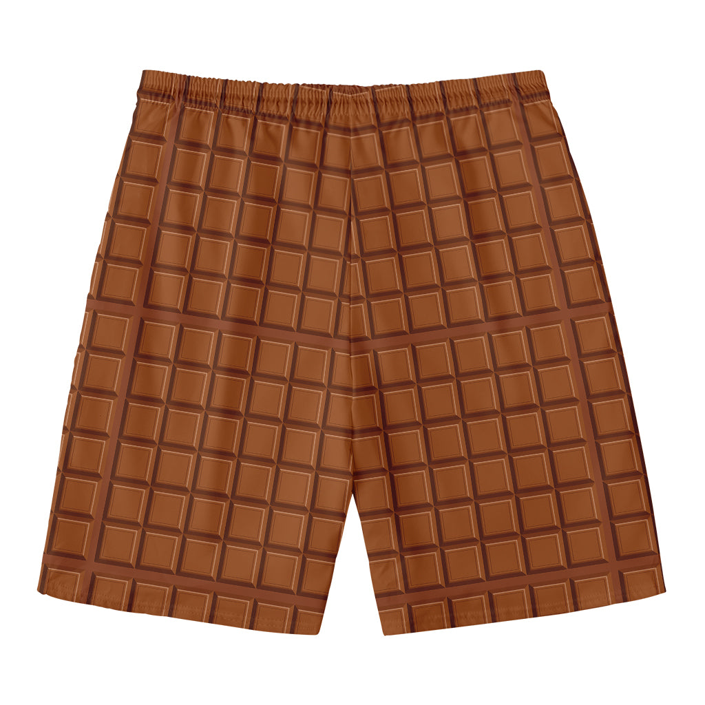 Chocolate Bar Pattern Print Men's Swim Trunks