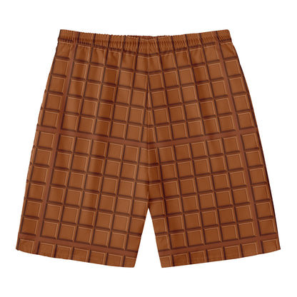 Chocolate Bar Pattern Print Men's Swim Trunks