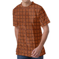 Chocolate Bar Pattern Print Men's Velvet T-Shirt