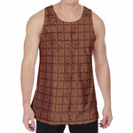Chocolate Bar Pattern Print Men's Velvet Tank Top