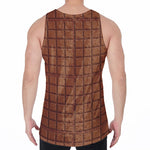 Chocolate Bar Pattern Print Men's Velvet Tank Top