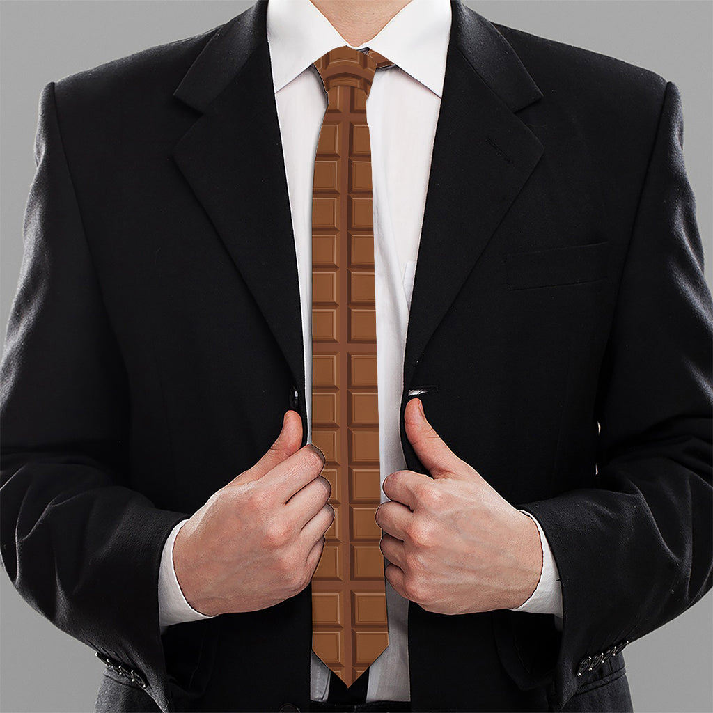 Chocolate Bar Pattern Print Necktie