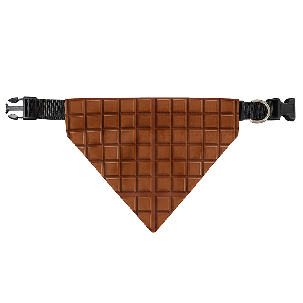 Chocolate Bar Pattern Print Over The Collar Dog Bandana