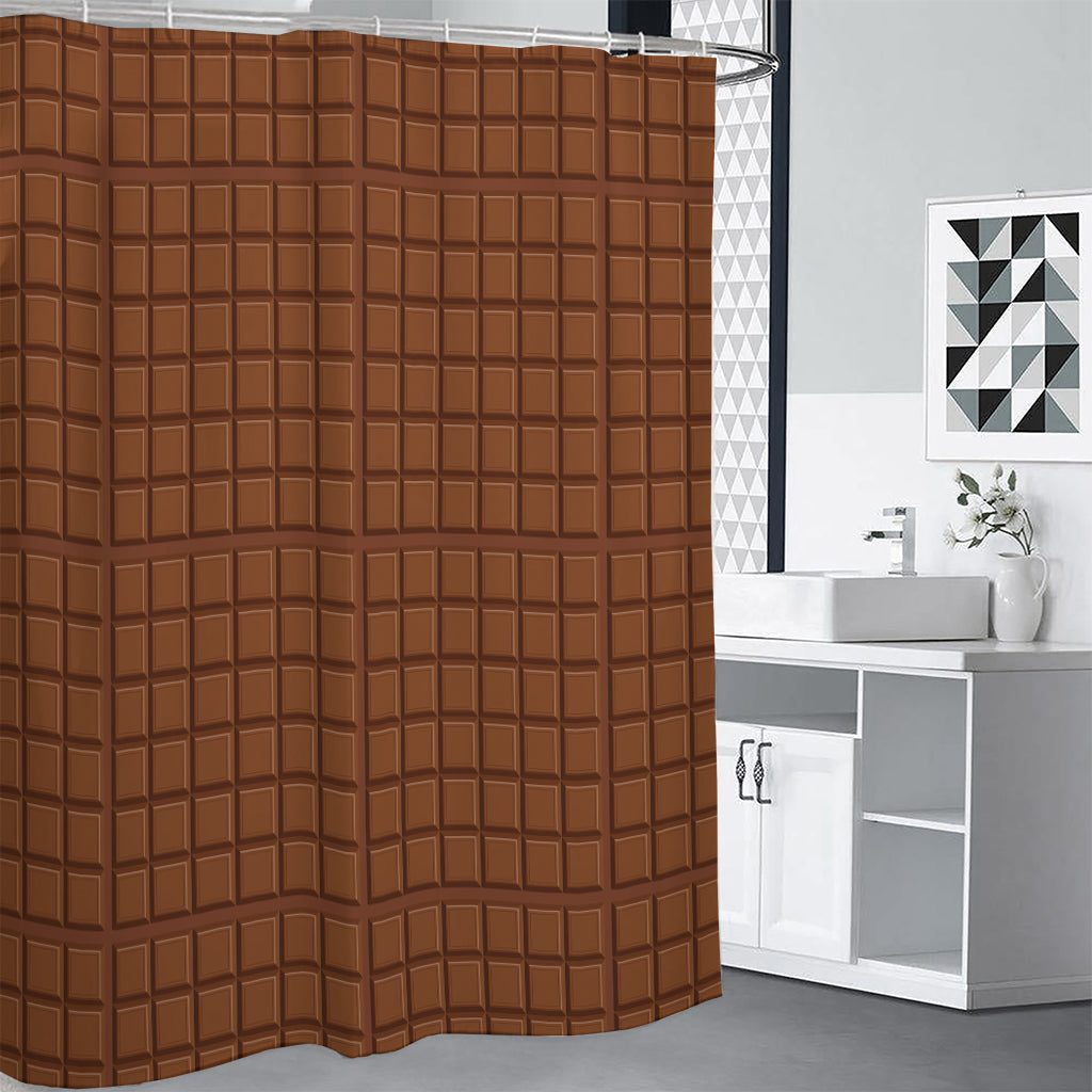 Chocolate Bar Pattern Print Premium Shower Curtain