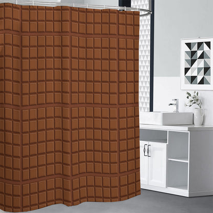 Chocolate Bar Pattern Print Premium Shower Curtain