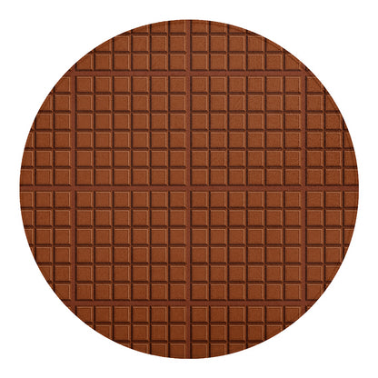 Chocolate Bar Pattern Print Round Blanket