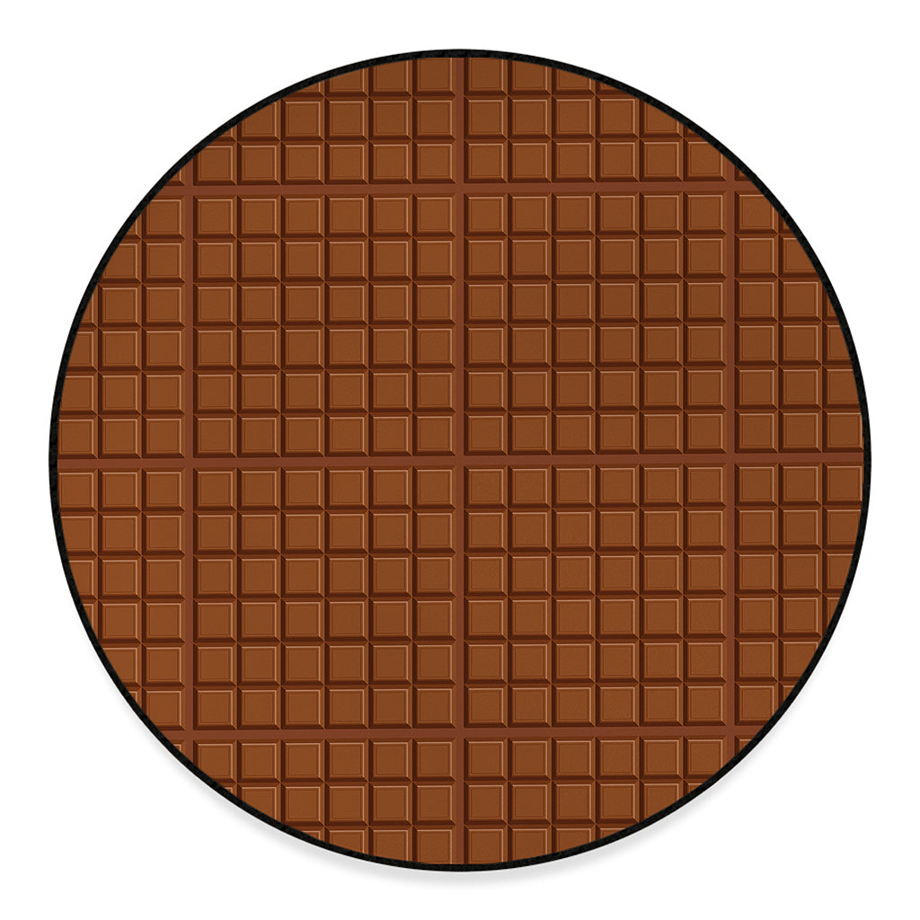 Chocolate Bar Pattern Print Round Floor Mat