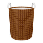 Chocolate Bar Pattern Print Round Laundry Basket