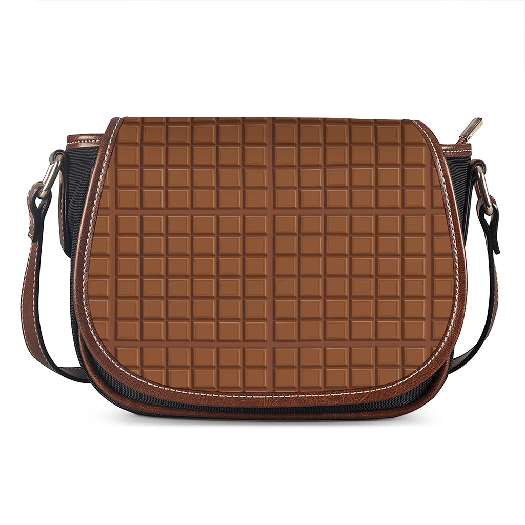 Chocolate Bar Pattern Print Saddle Bag