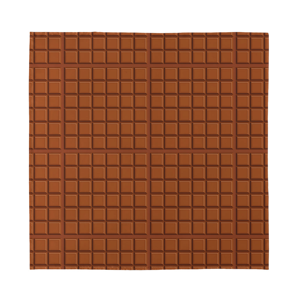 Chocolate Bar Pattern Print Silk Bandana