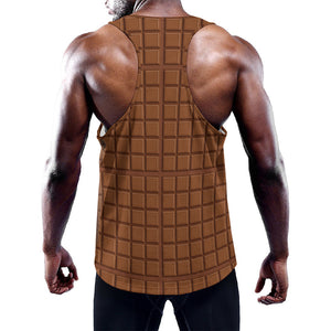 Chocolate Bar Pattern Print Training Tank Top