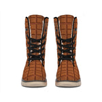 Chocolate Bar Pattern Print Winter Boots