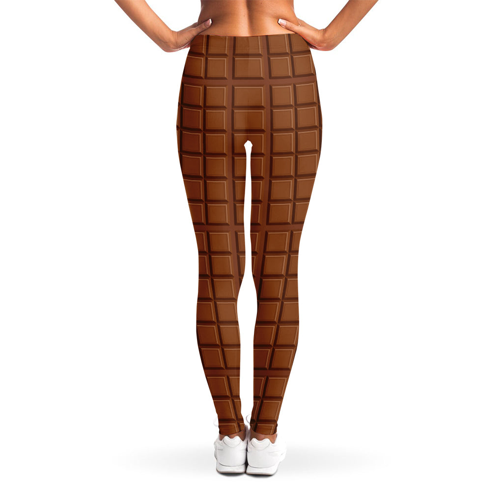 Chocolate Bar Pattern Print Women's Leggings