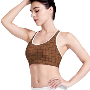 Chocolate Bar Pattern Print Women's Sports Bra