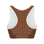 Chocolate Bar Pattern Print Women's Sports Bra