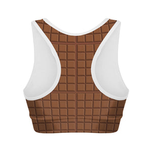 Chocolate Bar Pattern Print Women's Sports Bra